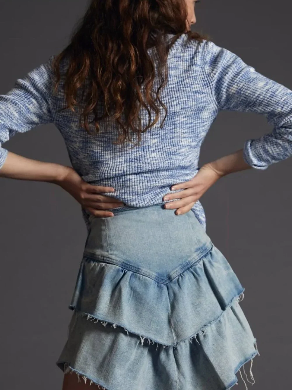 NWT MOTHER The Ruffle Mini Skirt Free People Anthro Coastal Cowgirl Sz 25 $198 - Picture 2 of 16